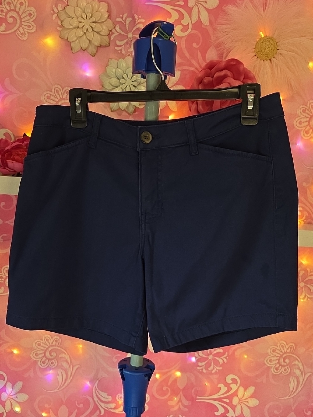 St. John's Bay Navy Stretch Bermuda Shorts